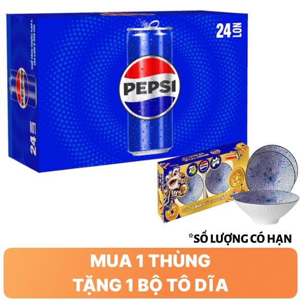 Thùng 24 lon Pepsi Cola 320ml