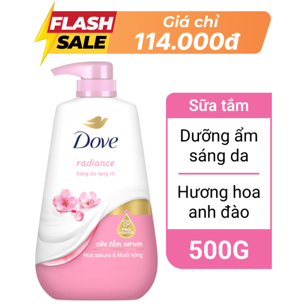 Sữa tắm Dove Radiance hoa Sakura 500g