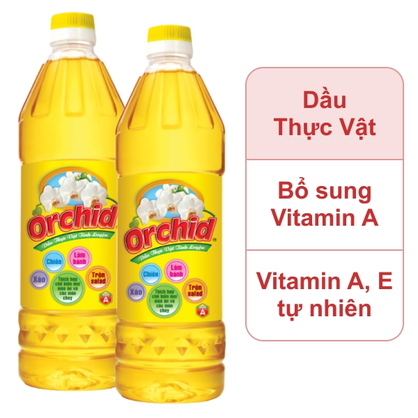 2 chai dầu thực vật Orchid 1 lít