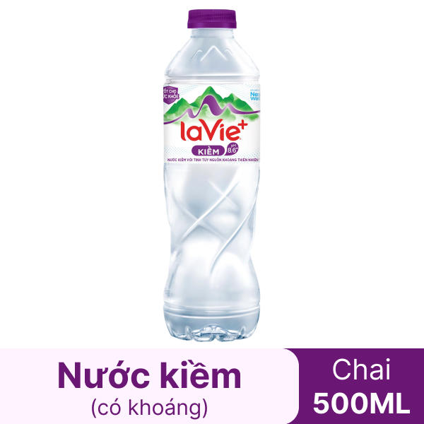Nước kiềm có khoáng La Vie+ 500ml