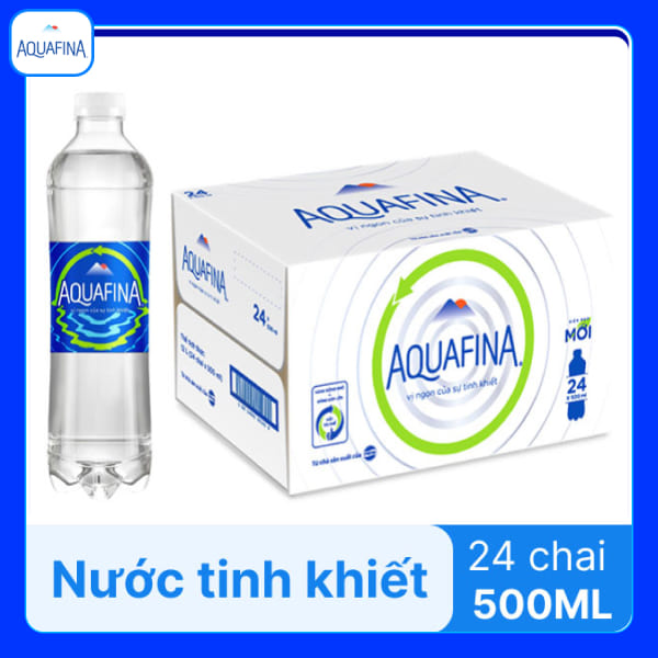 Thùng 24 chai nước tinh khiết Aquafina 500ml