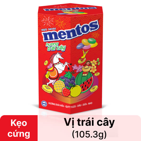 Hộp kẹo Mentos trái cây 105.3g