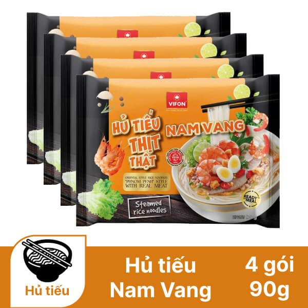 4 gói hủ tiếu Nam Vang Vifon 90g