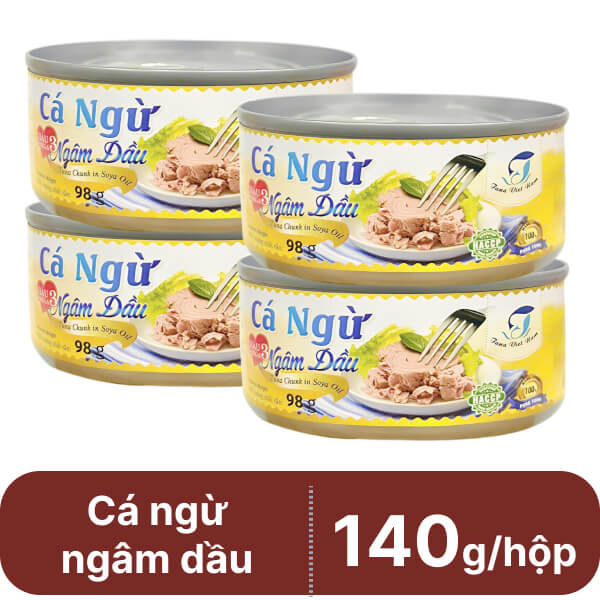 4 hộp cá ngừ ngâm dầu Tuna Việt Nam 140g