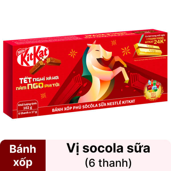 Bánh xốp socola sữa KitKat 102g