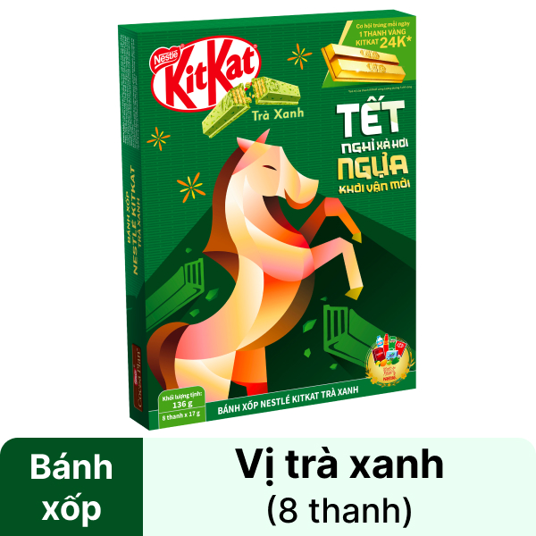 Bánh xốp trà xanh KitKat hộp 136g