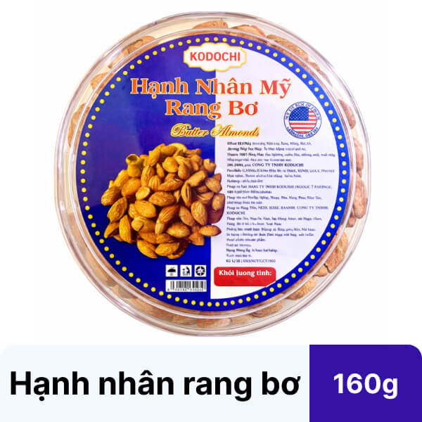 Hạnh nhân Mỹ rang bơ Kodochi 160g