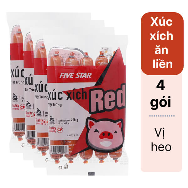 4 gói xúc xích Five Star Red C.P 200g