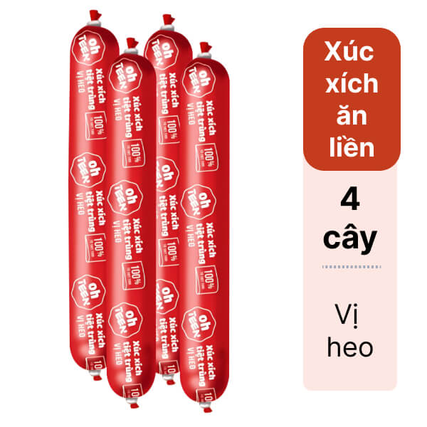 4 cây xúc xích heo Oh Teen LC FOODS 65g