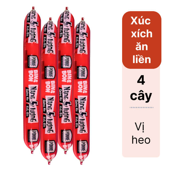 4 cây xúc xích heo Bin & Bon Ponnie 60g