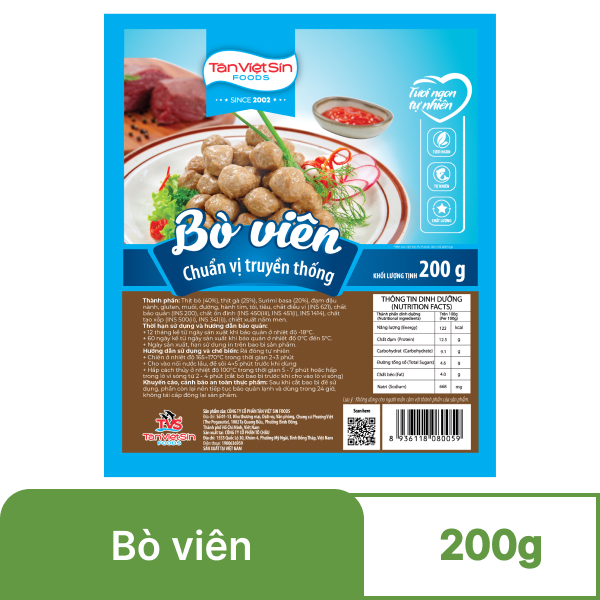 Bò viên Tân Việt Sin gói 200g