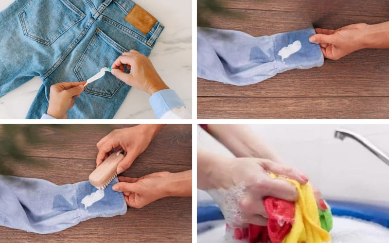 Sử dụng cồn hoặc xăng xử lý singum dính vào quần áo