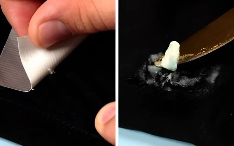 Dùng băng keo để tẩy vết kẹo cao su