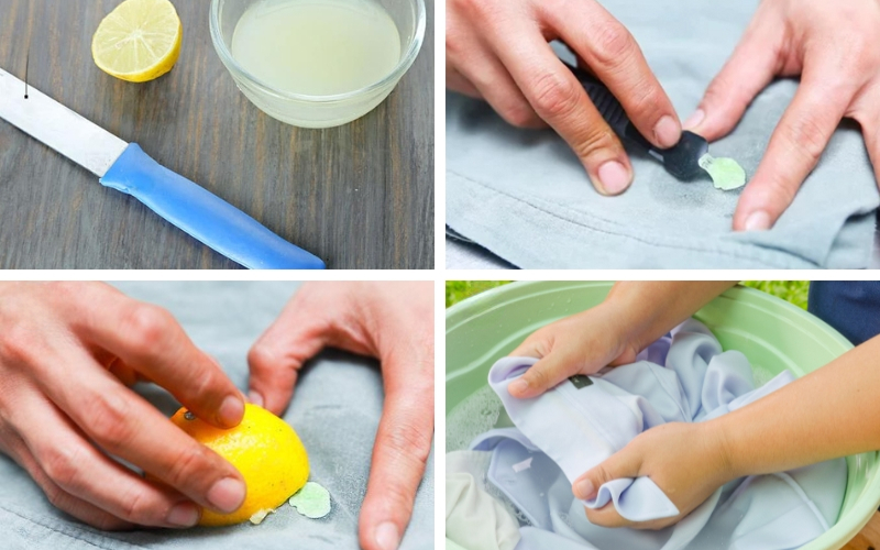 Cách tẩy kẹo cao su dính vào quần áo bằng nước cốt chanh