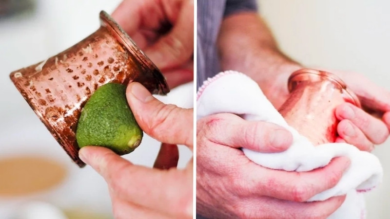 Tính axit trong chanh giúp tẩy sạch vết gỉ sét và trả lại vẻ sáng bóng cho lư đồng nhanh