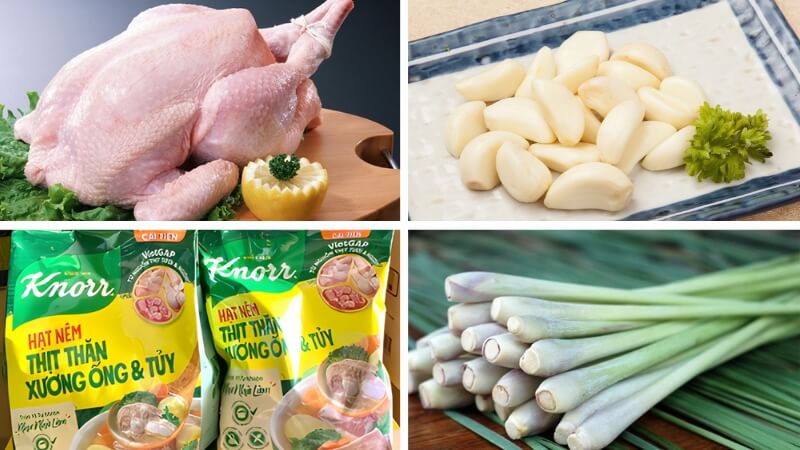 Nguyên liệu làm gà kho sả ớt chuẩn vị