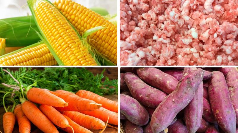 Nguyên liệu làm món chả ra bắp