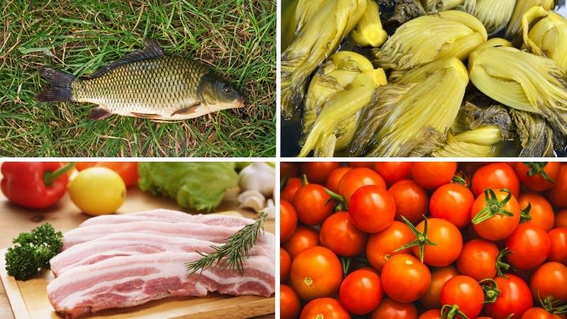 Nguyên liệu làm cá chép om dưa