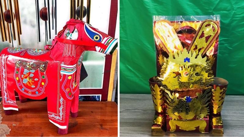 Bài vị và mũ ngựa của Quan Hành Khiển năm 2026 sử dụng màu đỏ