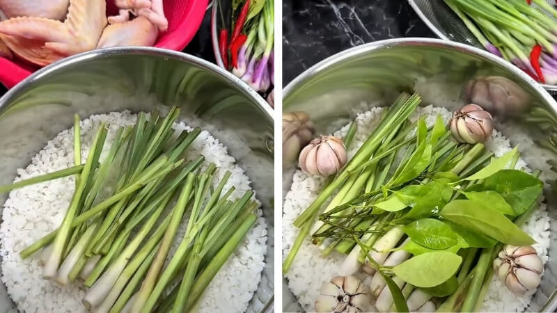 Bước 1 là chuẩn bị nồi muối