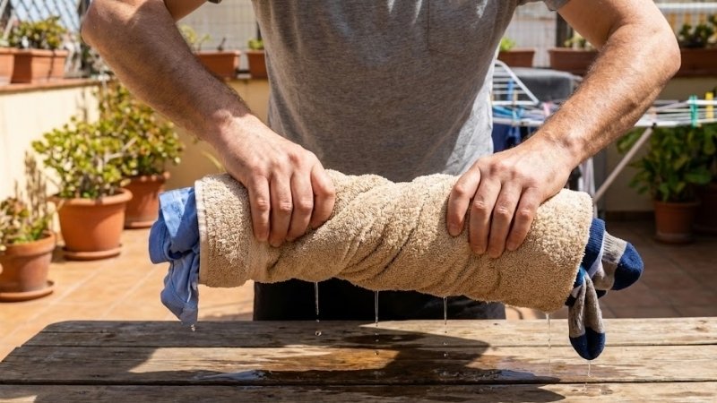 Cuộn khăn bông làm khô