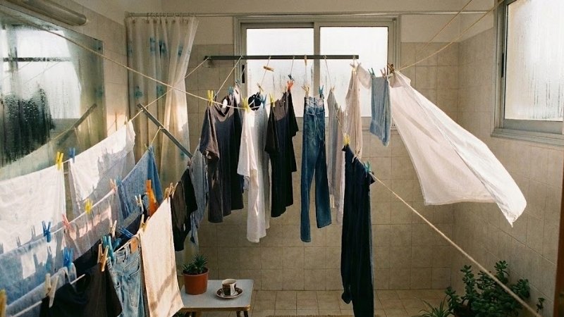 Không phơi quần áo trong phòng ngủ hoặc bếp