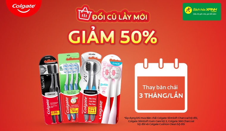 Mang bàn chải cũ, lấy bàn chải mới giảm giá đến 50%