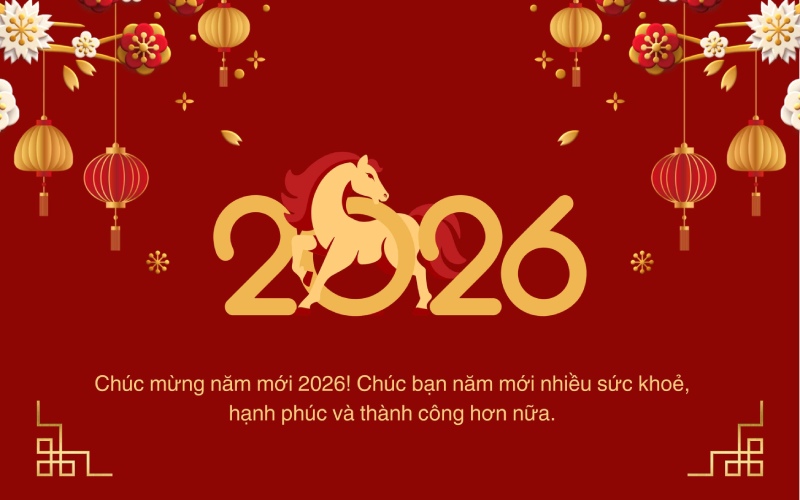 Thiệp chúc Tết nhân viên 2026 đẹp