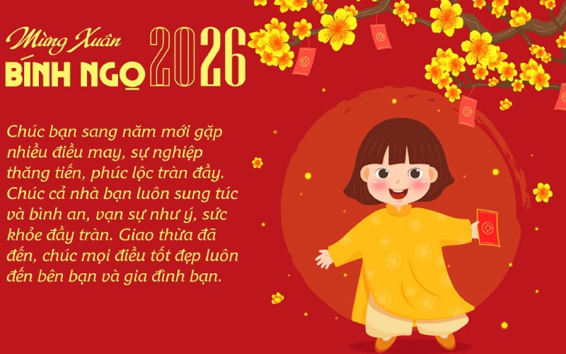 Thiệp chúc Tết nhân viên 2026 dễ thương