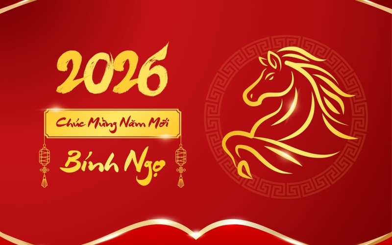 Thiệp chúc Tết nhân viên 2026 đơn giản