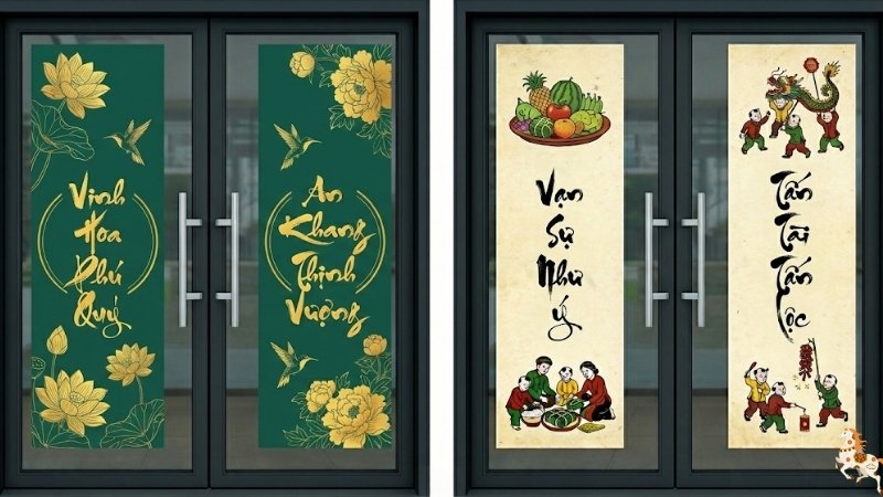 Mẫu decal chữ thư pháp, câu chúc Tết 5