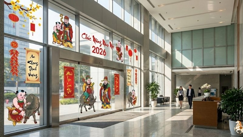 Decal Tết là nhãn dán in những hình ảnh đặc trưng của ngày Tết