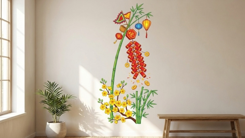 Mẫu decal Tết truyền thống và hiện đại 8