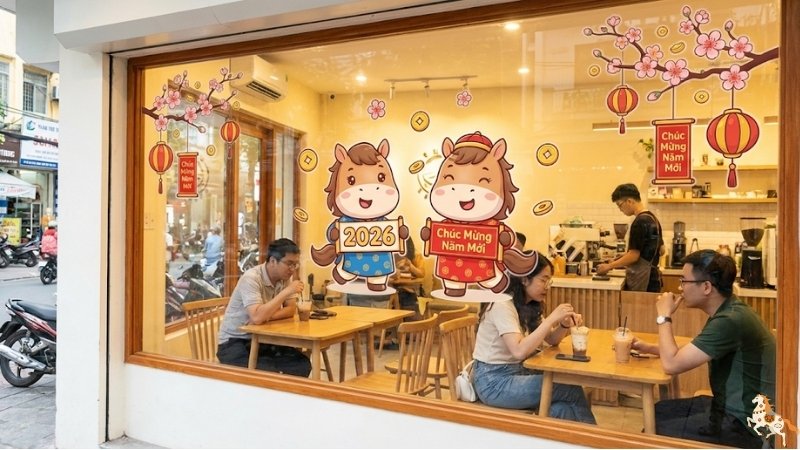 Decal trang trí cửa kính