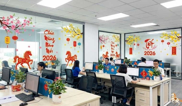 Gợi ý decal trang trí Tết cho nhà cửa, cửa kính, văn phòng