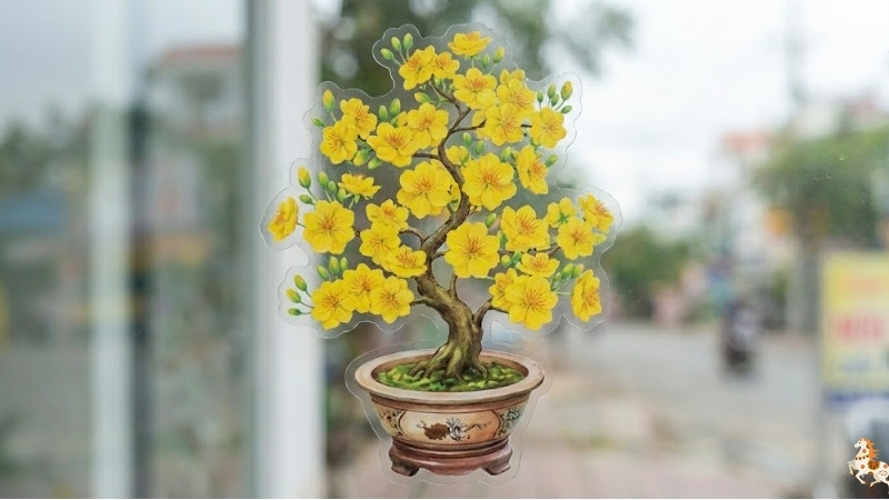 Mẫu decal hoa mai, hoa đào 3