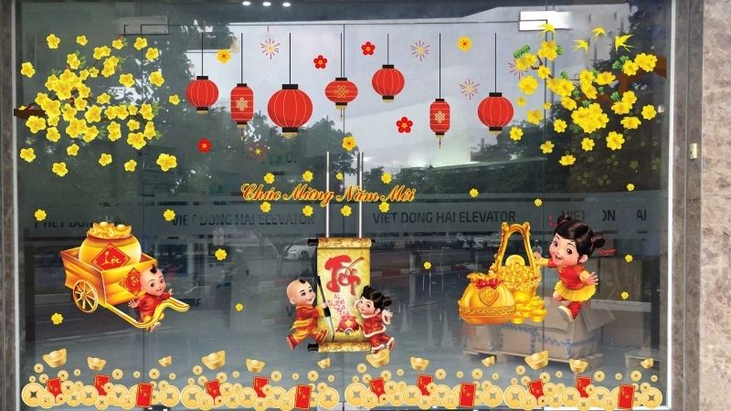 Mẫu decal Tết truyền thống và hiện đại 1