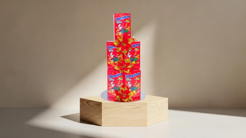 [Mâm tết] 5 hộp quà tết kẹo nhai Mentos hương trái cây hỗn hợp 105.3g