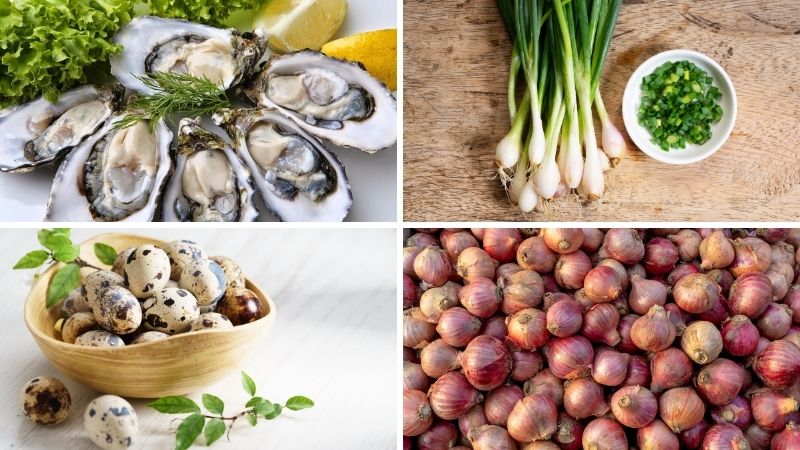 Nguyên liệu làm món hàu nướng mỡ hành