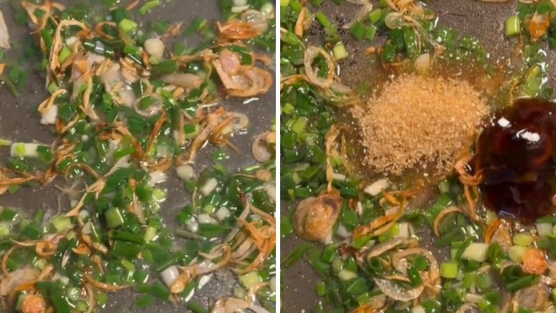 Bước 2: Làm sốt mỡ hành