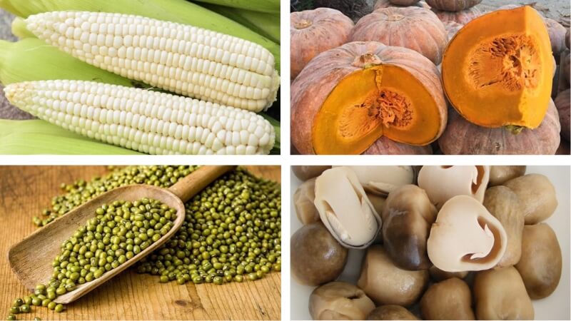 Nguyên liệu nấu canh bí đỏ nấu với hạt sen