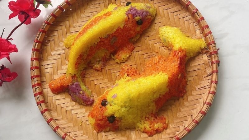 Bánh đậu xanh hoặc Xôi tạo hình cá chép Bánh đậu xanh hoặc Xôi tạo hình cá chép