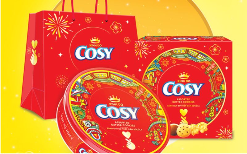 Bánh giòn tan, vị bơ sữa nhẹ, hộp đỏ sang trọng Bánh giòn tan, vị bơ sữa nhẹ, hộp đỏ sang trọng