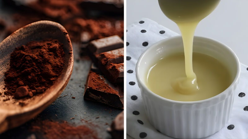 Nguyên liệu sốt socola chấm trái cây bằng cacao