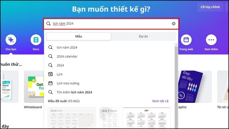 Dàn trang và thêm bộ số lịch trên Canva