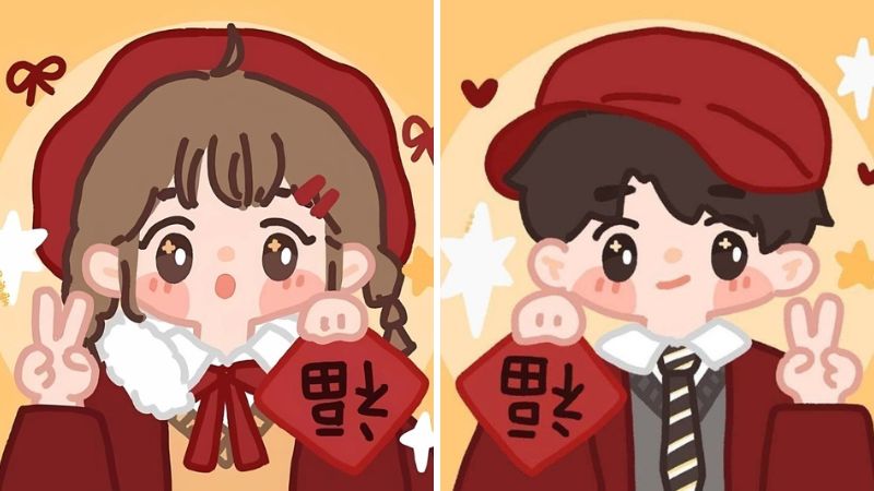 Ảnh avatar Tết cho couple 3 Ảnh avatar Tết cho couple 3