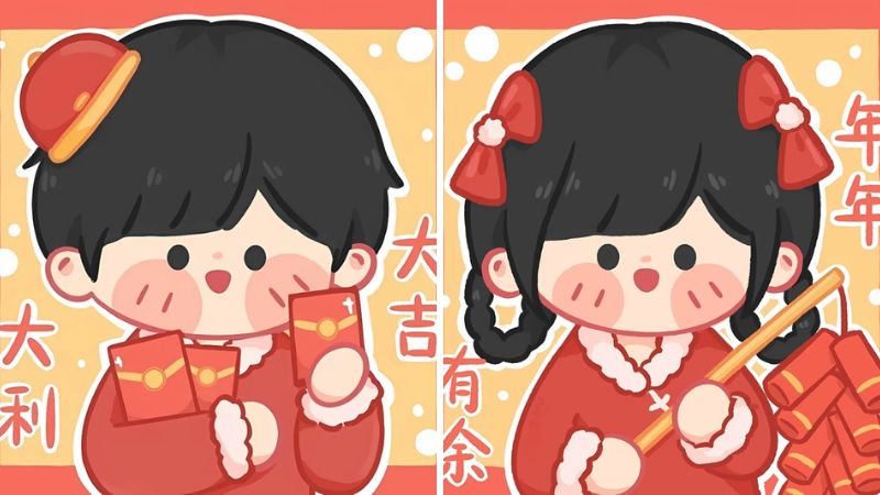 Ảnh avatar Tết cho couple 1 Ảnh avatar Tết cho couple 1