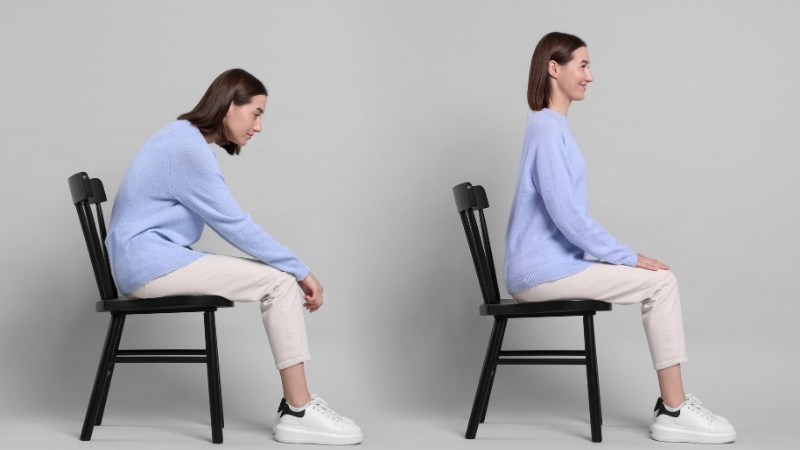 Duy trì tư thế luôn giữ lưng thẳng, mở rộng lồng ngực và ép nhẹ hai bả vai ra sau Duy trì tư thế luôn giữ lưng thẳng, mở rộng lồng ngực và ép nhẹ hai bả vai ra sau