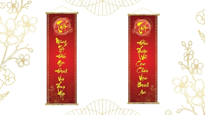 Mẫu background câu chúc Tết, thư pháp số 6