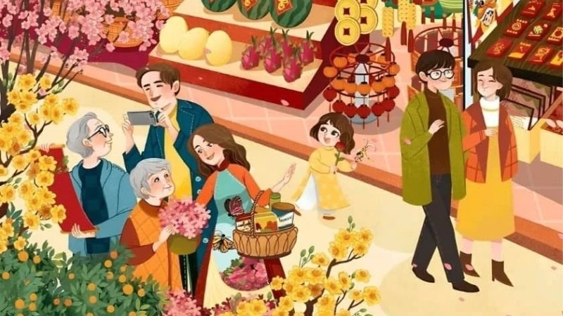 Mẫu background Tết 2026 gia đình sum họp số 4